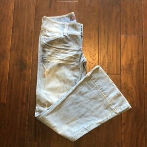 Divine Rights of Denim Envy Low Rise Distressed Wide Leg Jeans Size 29